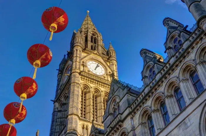 Framed Print : UK, England, Greater Manchester, Manchester, Albert Square, Manchester Town Hall with Framed Print : UK, England, Greater Manchester, Manchester, Albert Square, Manchester Town Hall with