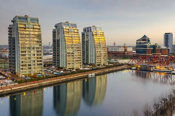 UK, England, Greater Manchester, Salford, Salford Quays, Huron Basin, NV Buildings