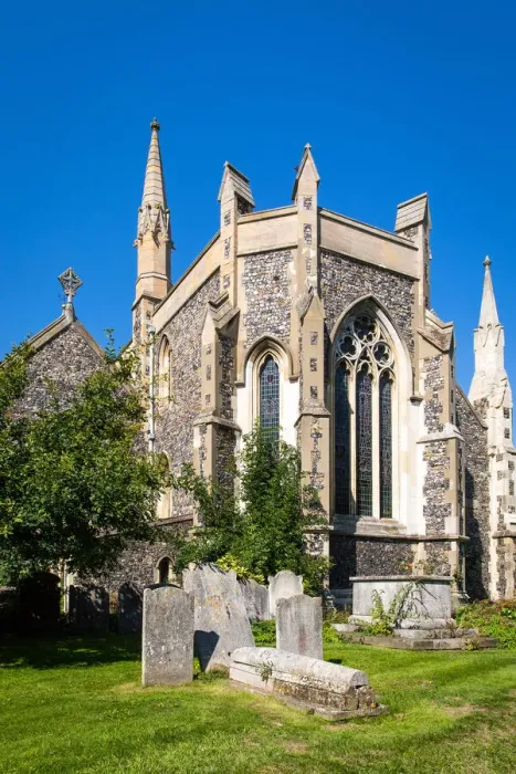 Framed Print : UK, England, Kent, Dover, The rear faazade of St Marys Church in the centre of Dover