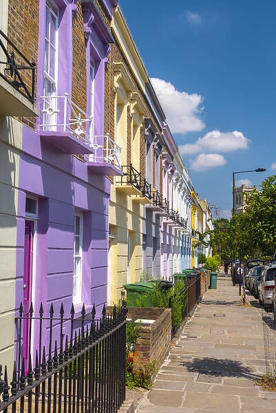 UK, England, London, Camden, Hartland Road, colourful houses