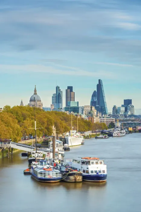 Framed Print : UK, England, London, The City skyline and River Thames Framed Print : UK, England, London, The City skyline and River Thames