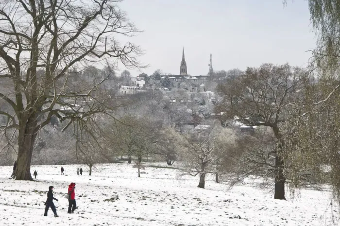 Framed Print : UK, England, London, Hampstead Heath in the snow Framed Print : UK, England, London, Hampstead Heath in the snow