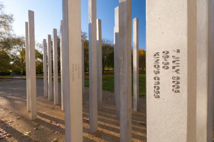 Framed Print : UK, England, London, Hyde Park, 7th July Memorial to victims of the 2005 bombings