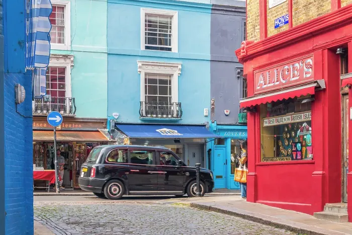 Framed Print : UK, England, London, Notting Hill, Portobello Road and Denbigh Close (formerly Denbigh Mews)