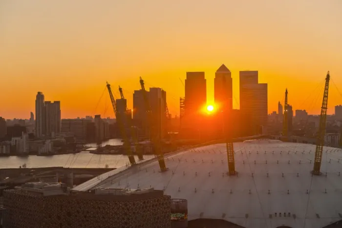 Framed Print : UK, England, London, River Thames, O2 Arena (formerly Millennium Dome) and Canary