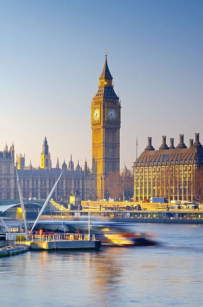UK, England, London, River Thames and Big Ben
