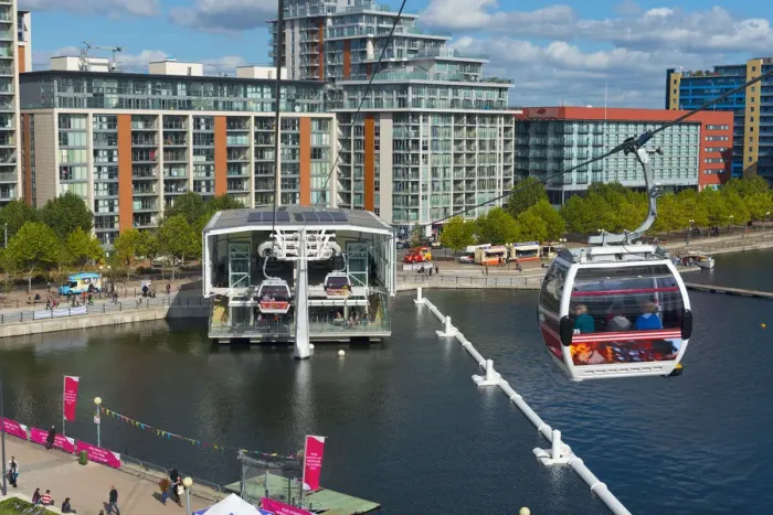 Framed Print : UK, England, London, Royal Victoria Dock from the Emirates Air Line or Thames Cable Framed Print : UK, England, London, Royal Victoria Dock from the Emirates Air Line or Thames Cable