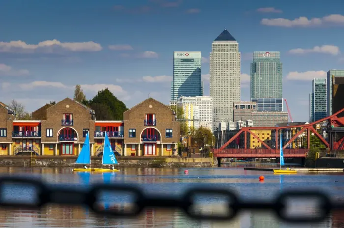 Framed Print : UK, England, London, Shadwell Basin and Canary Wharf beyond Framed Print : UK, England, London, Shadwell Basin and Canary Wharf beyond