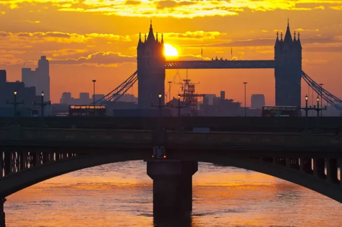 Framed Print : UK, England, London, Southwark Bridge and Tower Bridge at sunrise Framed Print : UK, England, London, Southwark Bridge and Tower Bridge at sunrise