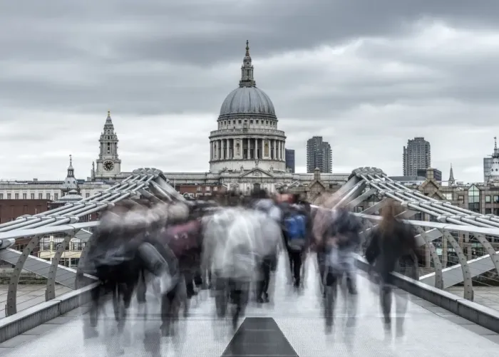 Framed Print : UK, England, London, St. Pauls Cathedral and Millennium Bridge Framed Print : UK, England, London, St. Pauls Cathedral and Millennium Bridge