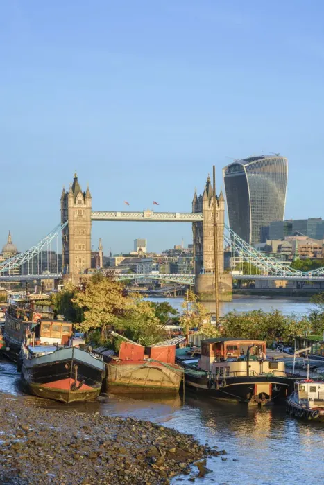 Framed Print : UK, England, London, Tower Bridge over River Thames, City of London skyline Framed Print : UK, England, London, Tower Bridge over River Thames, City of London skyline