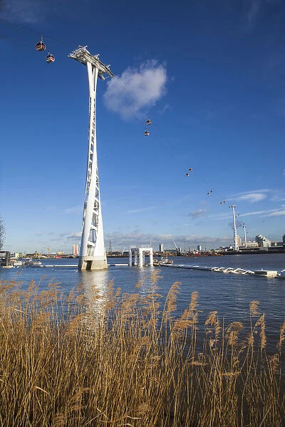 UK, England, London, View of the Emirates Air Line - or Thames cable car