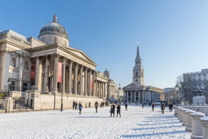 Framed Print : UK, England, London, The West End, Trafalgar Square, National Gallery and St Framed Print : UK, England, London, The West End, Trafalgar Square, National Gallery and St