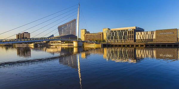 UK, England, Manchester, Salford, View of Salford Quays, looking towards Quay West