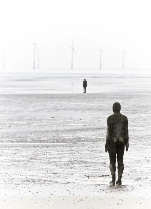 Framed Print : UK, England, Merseyside, Crosby Beach, Anthony Gormleys Another Place Framed Print : UK, England, Merseyside, Crosby Beach, Anthony Gormleys Another Place