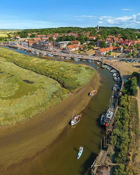 UK, England, Norfolk, Blakeney, The Quay and River Glaven