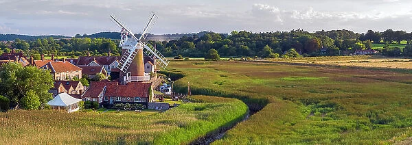 UK, England, Norfolk, North Norfolk, Cley, Cley Windmill (drone)