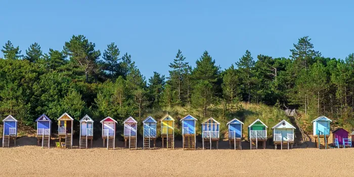 Framed Print : UK, England, Norfolk, Wells-next-the-Sea, Traditional Beach Huts Framed Print : UK, England, Norfolk, Wells-next-the-Sea, Traditional Beach Huts