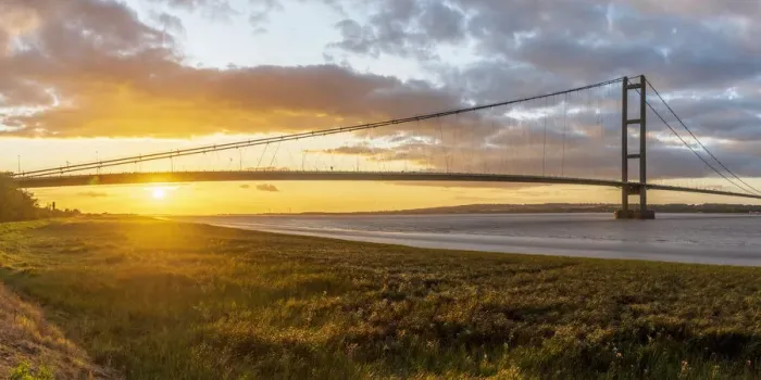 Framed Print : UK, England, North Lincolnshire, Barton-upon-Humber, Humber Bridge over the Humber Framed Print : UK, England, North Lincolnshire, Barton-upon-Humber, Humber Bridge over the Humber