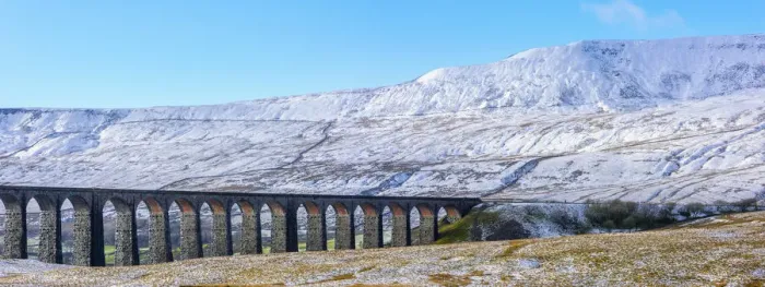 Framed Print : UK, England, North Yorkshire, Ribblehead Viaduct and Whernside mountain, one of
