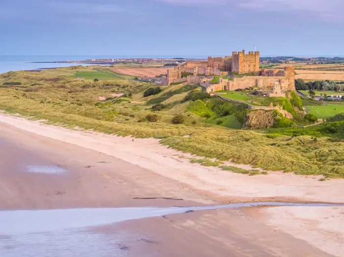 Framed Print : UK, England, Northumberland, Bamburgh, Bamburgh Castle