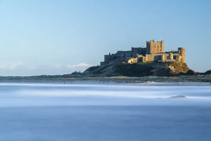 Framed Print : UK, England, Northumberland, Bamburgh, Bamburgh Castle