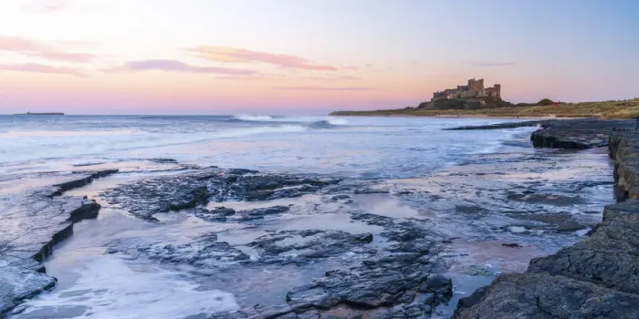 Framed Print : UK, England, Northumberland, Bamburgh, Bamburgh Castle