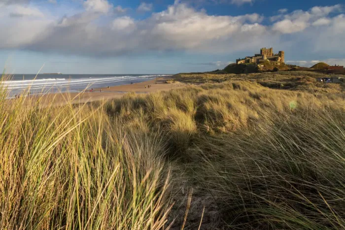 Framed Print : UK, England, Northumberland, Bamburgh, Bamburgh Castle