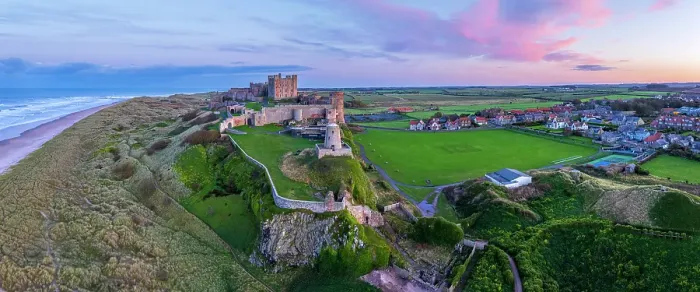 Framed Print : UK, England, Northumberland, Bamburgh, Bamburgh Castle