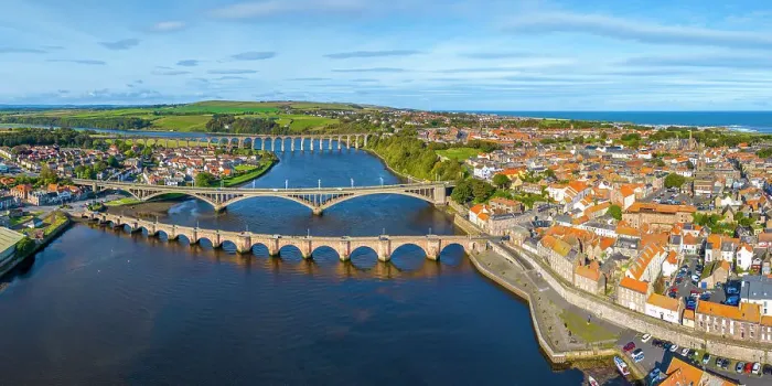 Framed Print : UK, England, Northumberland, Berwick-upon-Tweed, River Tweed
