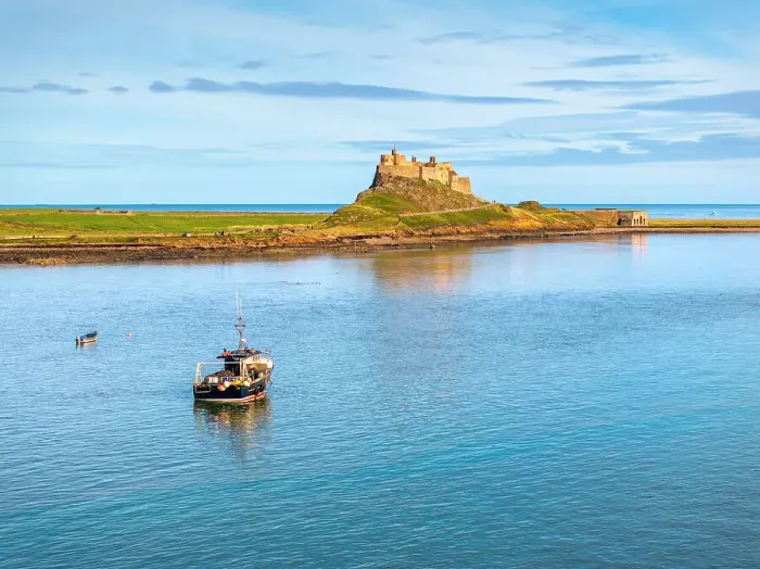 Framed Print : UK, England, Northumberland, Holy Island, Lindisfarne, Lindisfarne Castle