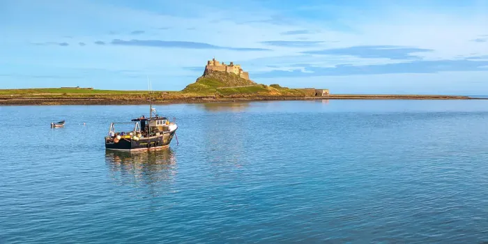 Framed Print : UK, England, Northumberland, Holy Island, Lindisfarne, Lindisfarne Castle