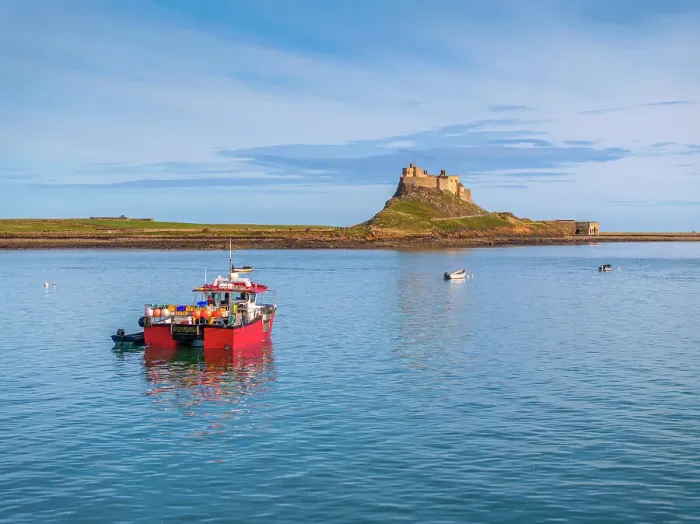Framed Print : UK, England, Northumberland, Holy Island, Lindisfarne, Lindisfarne Castle