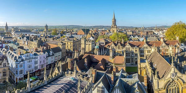 UK, England, Oxfordshire, Oxford, University of Oxford, City Skyline from University
