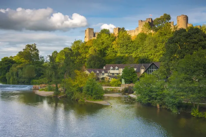Framed Print : UK, England, Shropshire, Ludlow, Ludlow Castle and River Teme Framed Print : UK, England, Shropshire, Ludlow, Ludlow Castle and River Teme