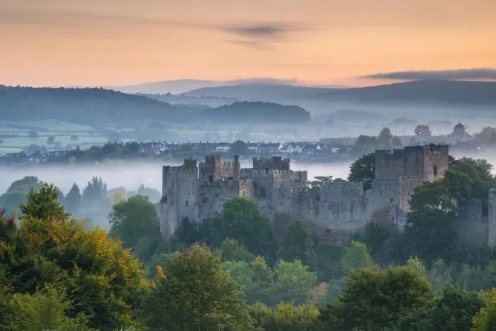 Framed Print : UK, England, Shropshire, Ludlow, Ludlow Castle at Sunrise Framed Print : UK, England, Shropshire, Ludlow, Ludlow Castle at Sunrise