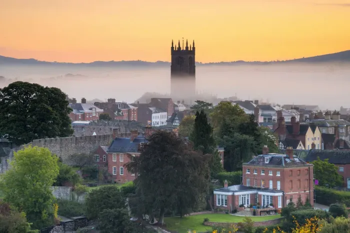 Framed Print : UK, England, Shropshire, Ludlow, St Laurences Church at Sunrise Framed Print : UK, England, Shropshire, Ludlow, St Laurences Church at Sunrise