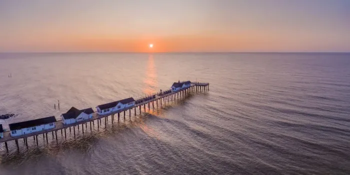 Framed Print : UK, England, Suffolk, Southwold, Southwold Pier at sunrise Framed Print : UK, England, Suffolk, Southwold, Southwold Pier at sunrise