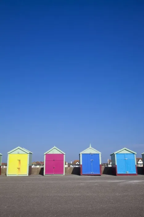 Framed Print : UK, England, Sussex, Hove, Beach huts