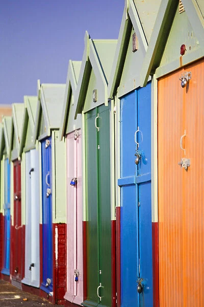 UK, England, Sussex, Hove, Beach huts