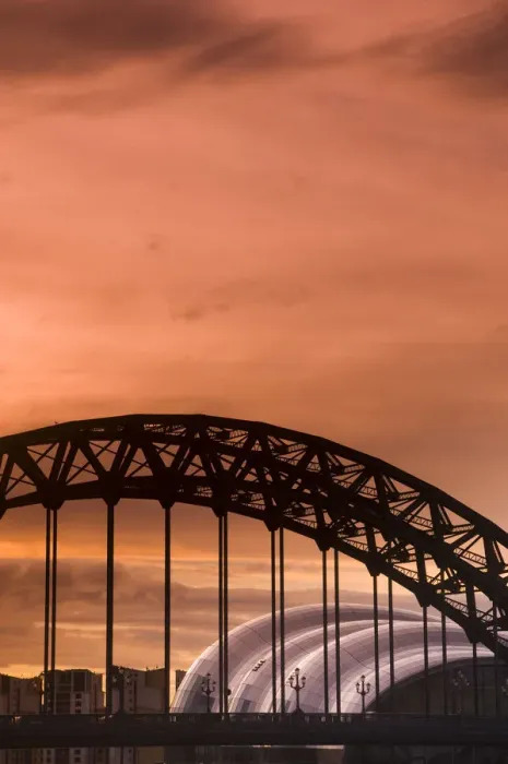 Framed Print : UK, England, Tyne and Wear, Newcastle and Gateshead, The Tyne Bridge and The Sage