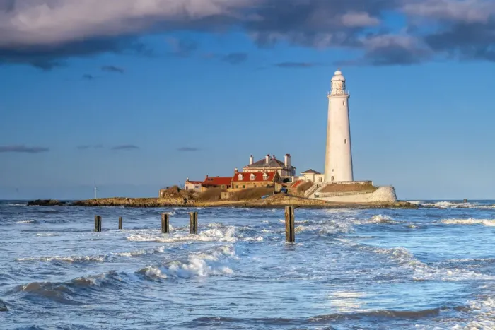 Framed Print : UK, England, Tyne and Wear, North Tyneside, Whitley Bay, St Marys Island, St. Marys Lighthouse