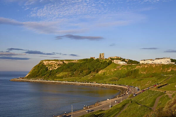 UK, England, Yorkshire, Scarborough, View of North Bay looking towards Scarborough castle