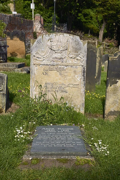 UK, England, Yorkshire, Scarborough, St Marys Church Graveyard, Anne Bronte grave