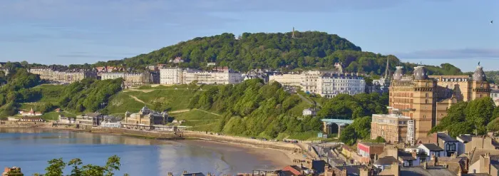 Framed Print : UK, England, Yorkshire, Scarborough, View of South Bay Framed Print : UK, England, Yorkshire, Scarborough, View of South Bay