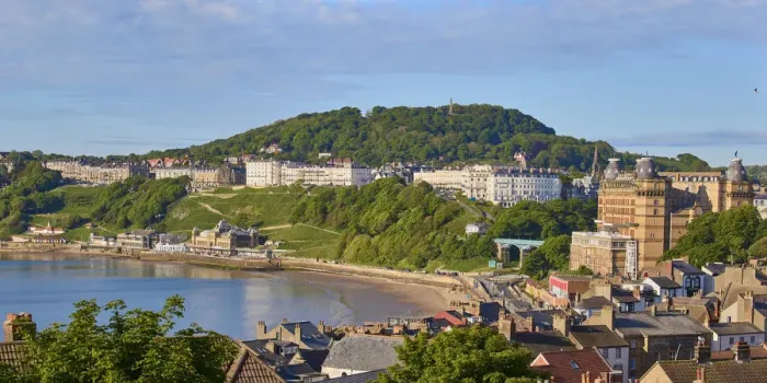 Framed Print : UK, England, Yorkshire, Scarborough, View of South Bay Framed Print : UK, England, Yorkshire, Scarborough, View of South Bay