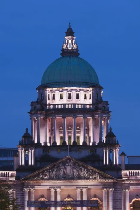 Framed Print : UK, Northern Ireland, Belfast, Belfast City Hall, exterior, dusk Framed Print : UK, Northern Ireland, Belfast, Belfast City Hall, exterior, dusk