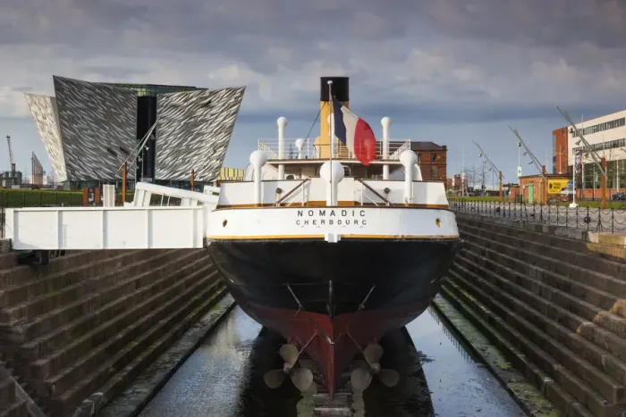 Framed Print : UK, Northern Ireland, Belfast, Belfast Docklands, Titanic Belfast Museum, and SS Normandie Framed Print : UK, Northern Ireland, Belfast, Belfast Docklands, Titanic Belfast Museum, and SS Normandie