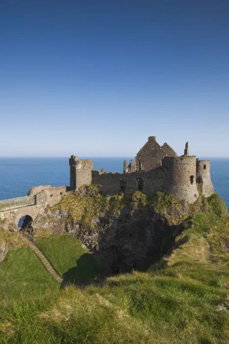 Framed Print : UK, Northern Ireland, County Antrim, Bushmills, Dunluce Castle ruins