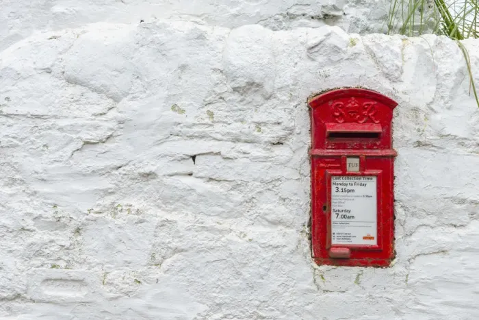 Framed Print : UK, Scotland, Argyll and Bute, Islay, Laphroaig Whisky Distillery, Royal Mail Post Box